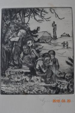 Kinder unter Bäumen