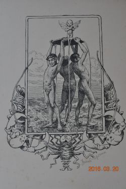 Von Männern getragene Brunnenschale mit Putto